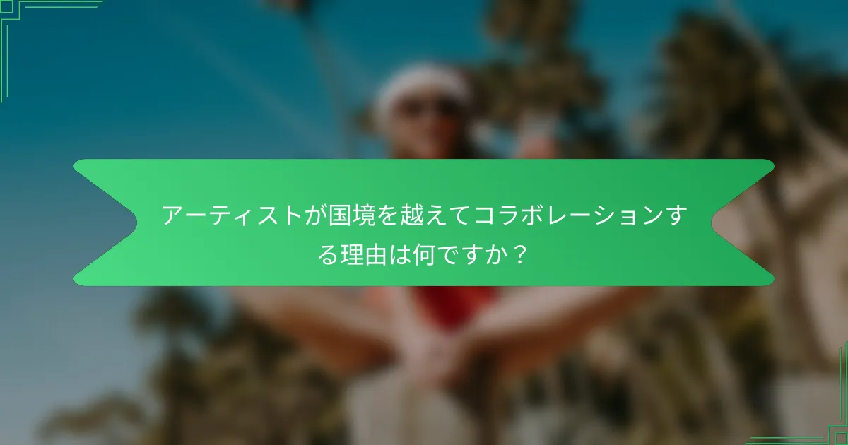 アーティストが国境を越えてコラボレーションする理由は何ですか？