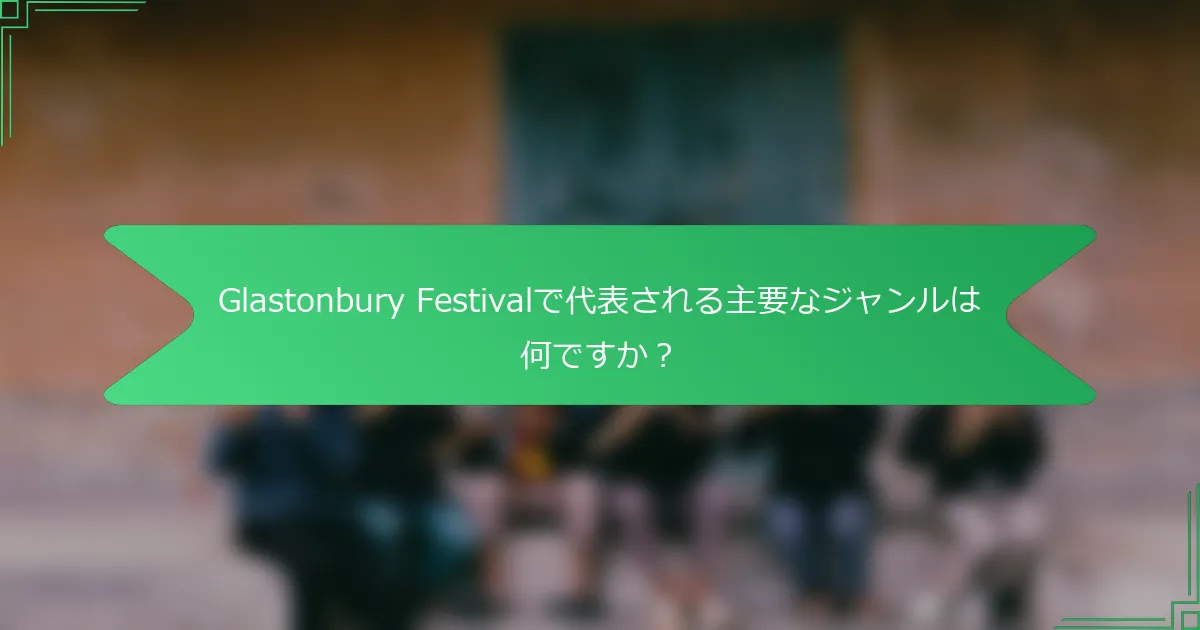 Glastonbury Festivalで代表される主要なジャンルは何ですか？